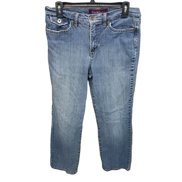 Gloria Vanderbilt Womens Size 10 Blue Solid Straight Leg Jeans - Picture 1 of 9